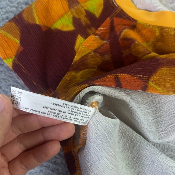 Free People Beach Top Womens XL Orange Brown Fall Autumn Cropped Preppy - Picture 4 of 6